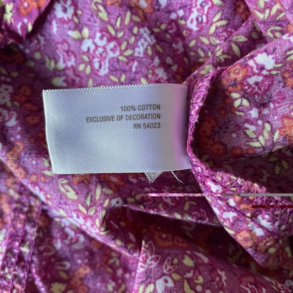 Old Navy Floral Long Sleeve Top With Pearl Snap Button Women's Size Medium - Picture 10 of 10